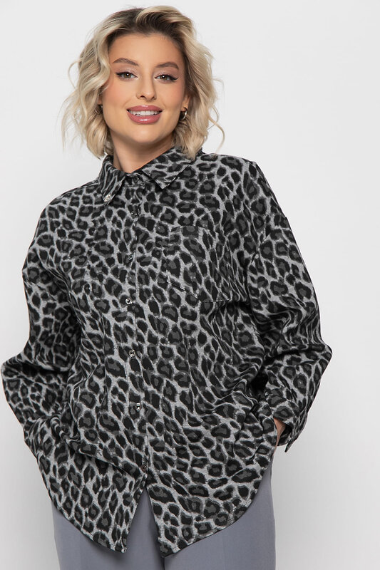 LT Collection Рубашка 576621 Б14960-18М серый.черный