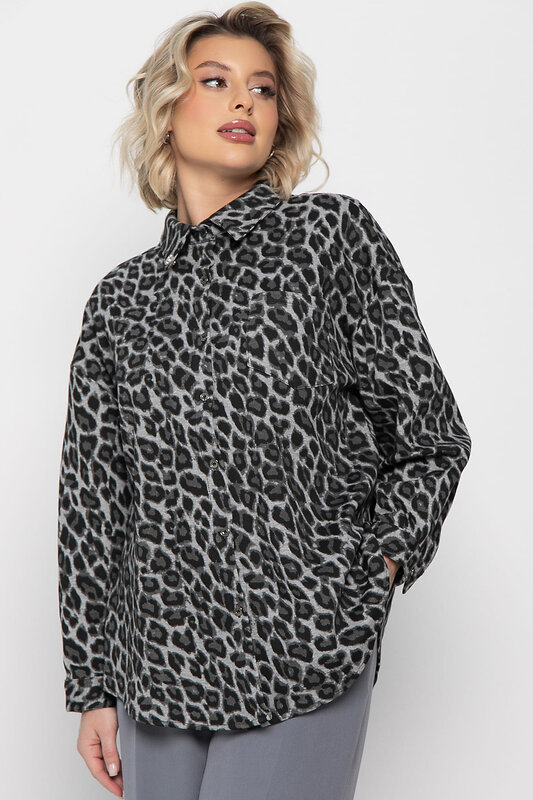 LT Collection Рубашка 576621 Б14960-18М серый.черный