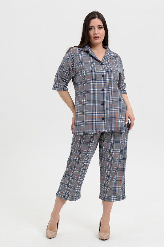 Натали Рубашка 576655 21603 серая клетка