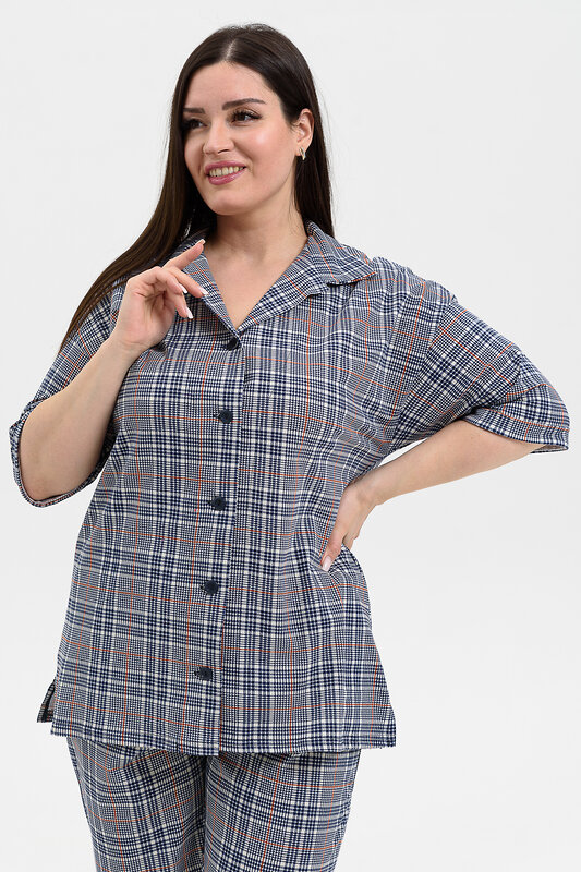Натали Рубашка 576655 21603 серая клетка