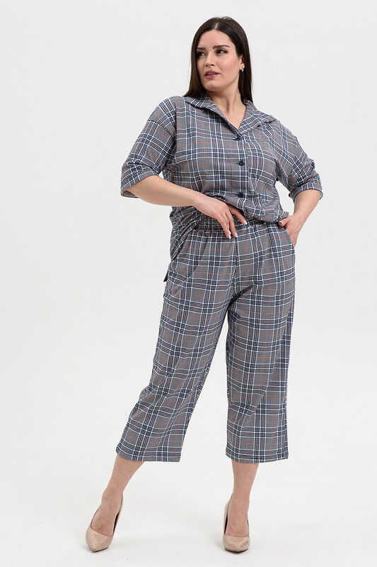 Натали Рубашка 576655 21603 серая клетка