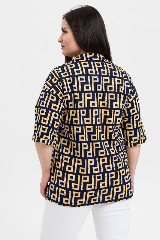 Натали Рубашка 576659 21603 орнамент синий