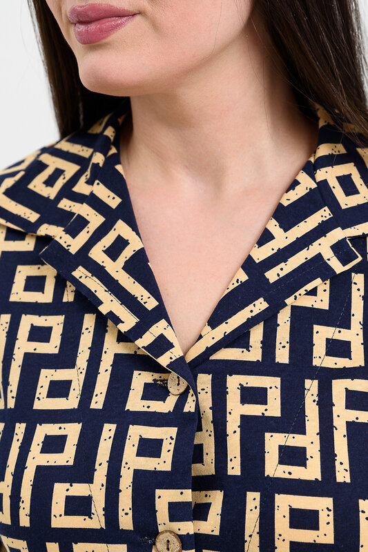 Натали Рубашка 576659 21603 орнамент синий