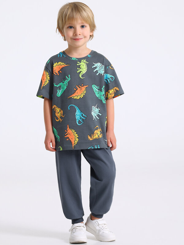 Апрель Комплект 576680 2ПФБ5888001н цветные фигурки динозавров на темно-сером+темно-серый