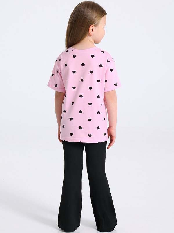 Апрель Комплект 576682 2ДФБ5914023н черные сердечки на светло-розовом+черный