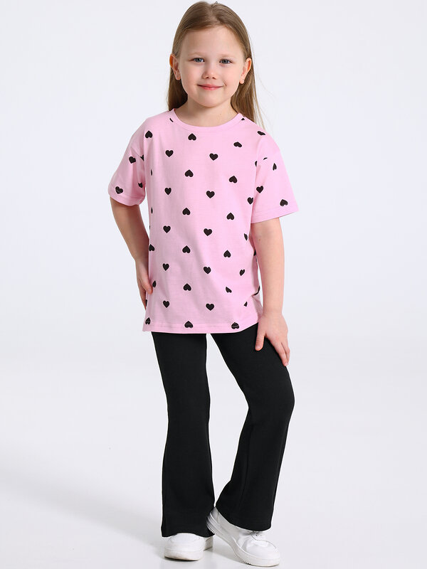 Апрель Комплект 576682 2ДФБ5914023н черные сердечки на светло-розовом+черный