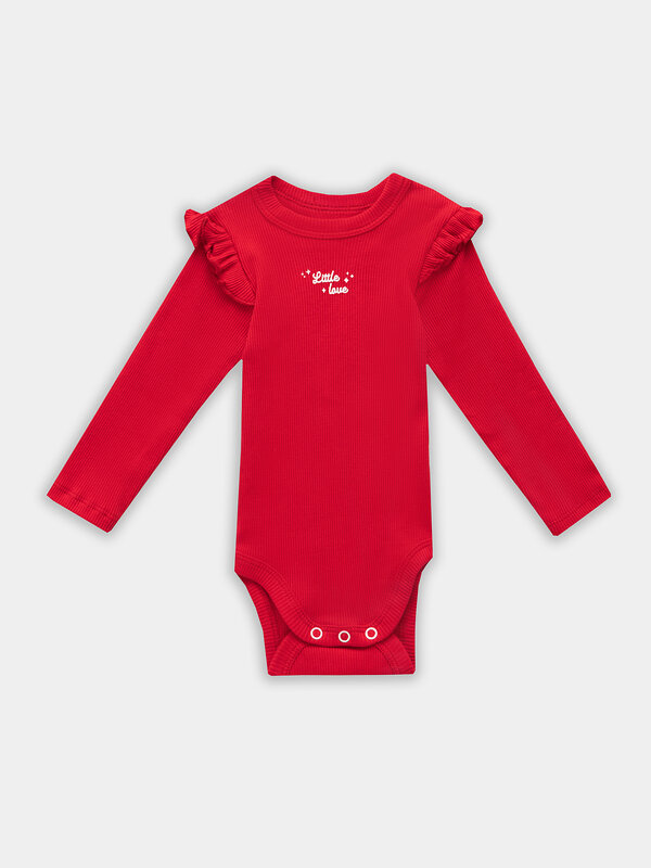 MARK FORMELLE Боди детское 576694 13017-2 красный +сердца на св.розовом