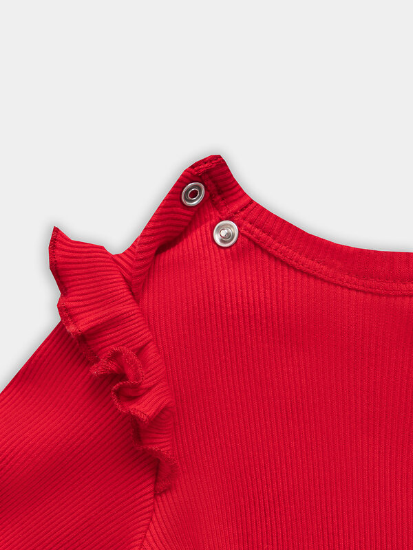 MARK FORMELLE Боди детское 576694 13017-2 красный +сердца на св.розовом