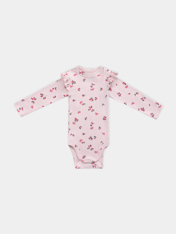MARK FORMELLE Боди детское 576695 13017-2 сердца на св.розовом +цветочки на розовом
