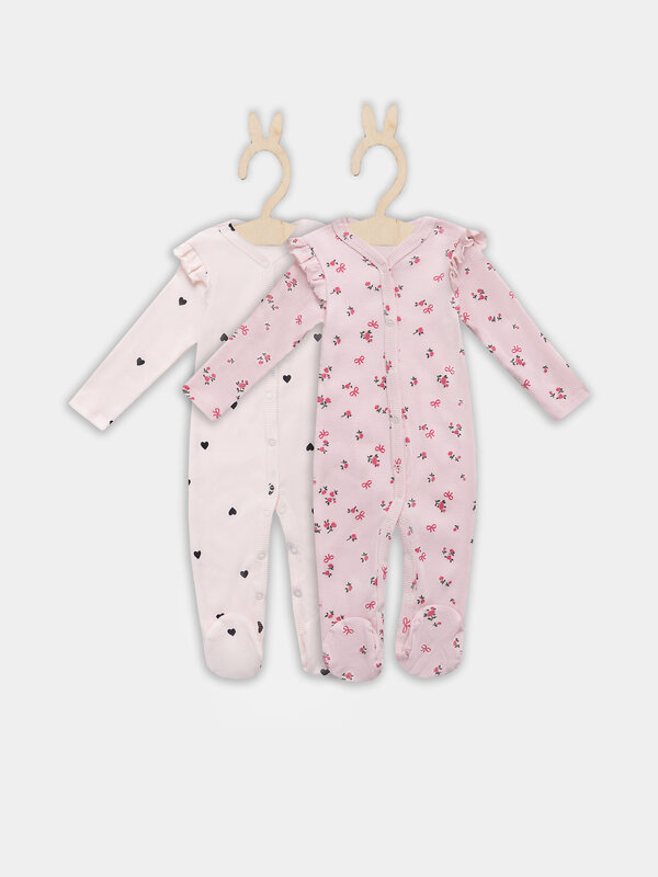 MARK FORMELLE Комбинезон 576708 14007-2 сердца на св.розовом +цветочки на розовом