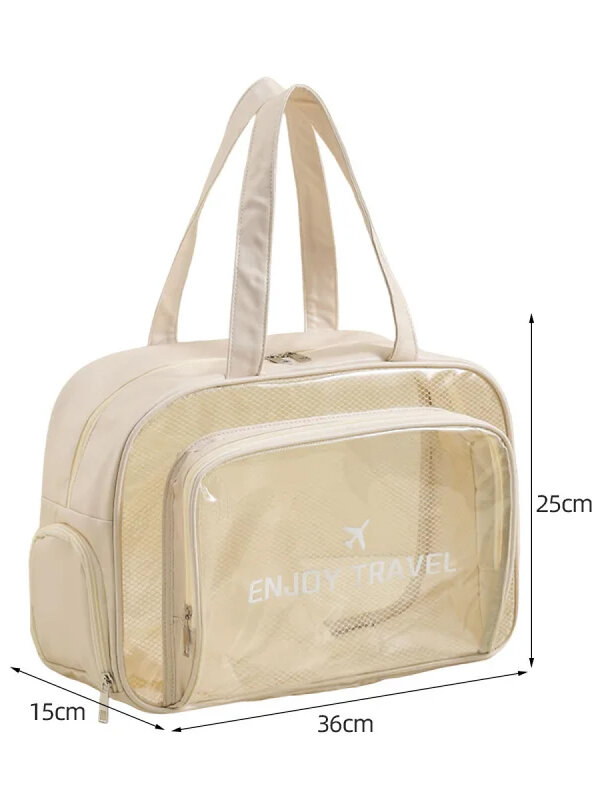 Kristaller Сумка-косметичка унисекс прозрачная с отделением для обуви, бежевый 576808 28290 