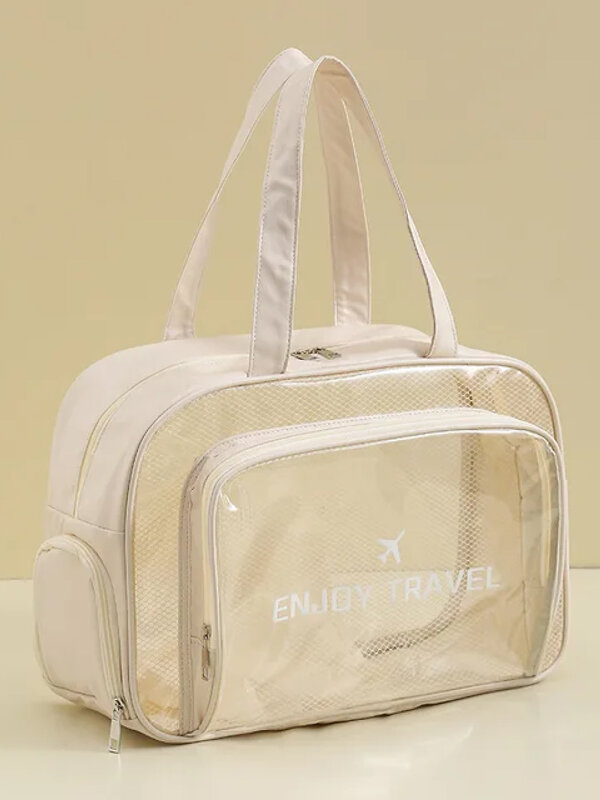 Kristaller Сумка-косметичка унисекс прозрачная с отделением для обуви, бежевый 576808 28290 