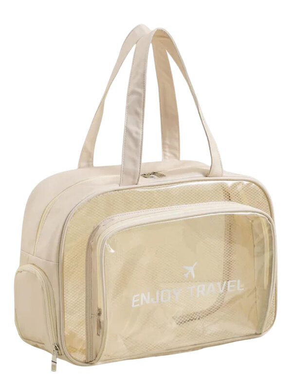 Kristaller Сумка-косметичка унисекс прозрачная с отделением для обуви, бежевый 576808 28290 