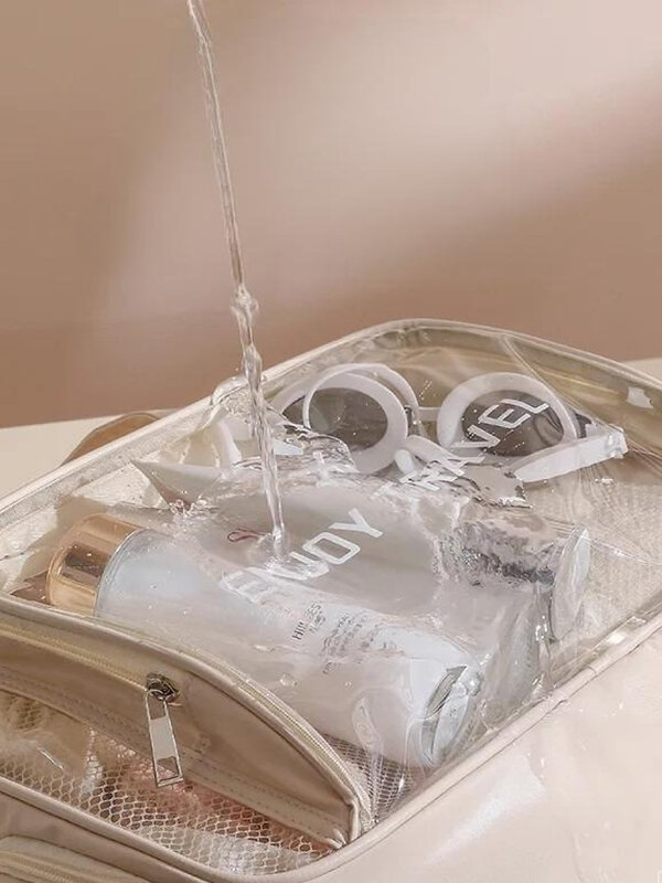 Kristaller Сумка-косметичка унисекс прозрачная с отделением для обуви, бежевый 576808 28290 