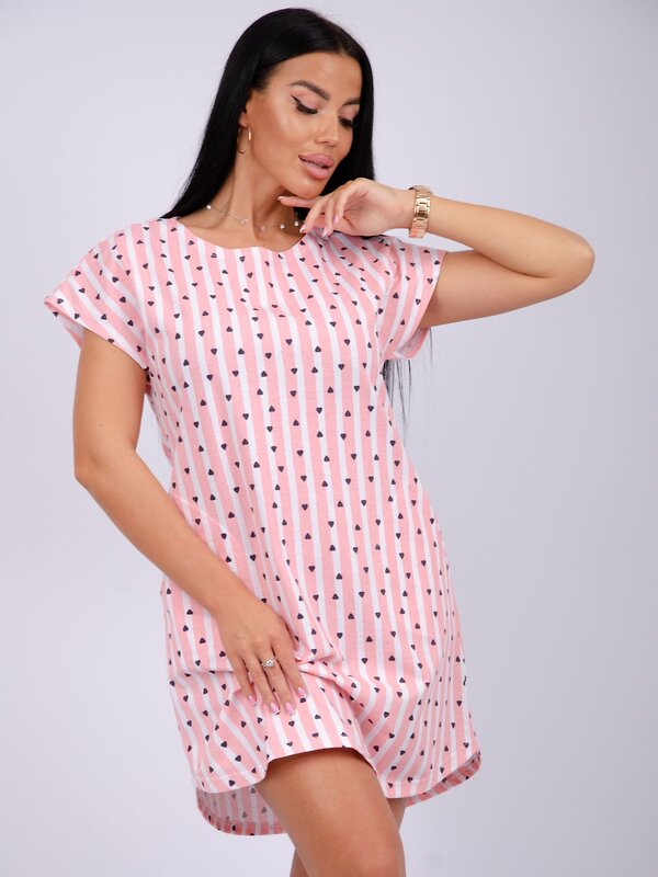 Malina Туника 576809 5919пи розовый/белый