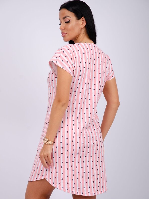 Malina Туника 576809 5919пи розовый/белый