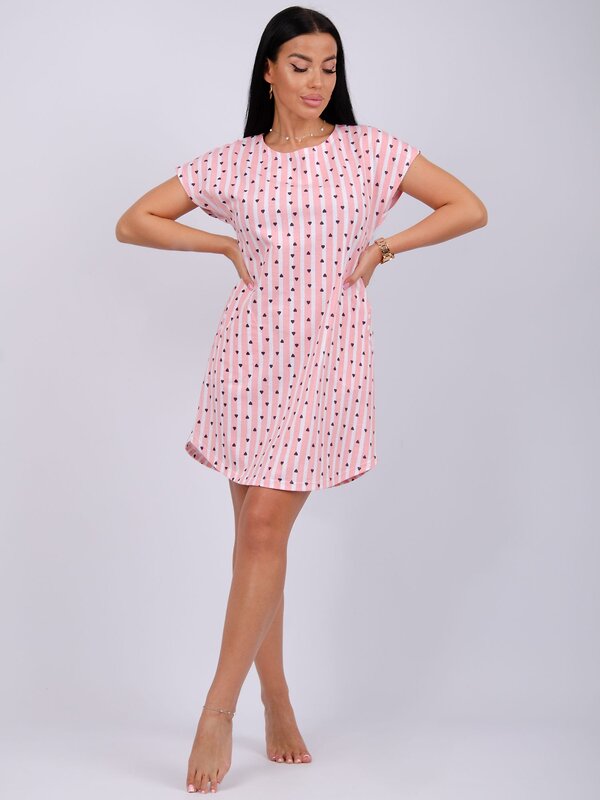 Malina Туника 576809 5919пи розовый/белый