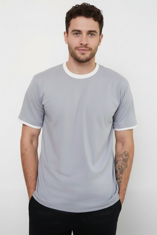 Натали Футболка 576848 14481 серый+белый