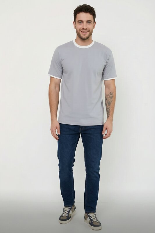 Натали Футболка 576848 14481 серый+белый