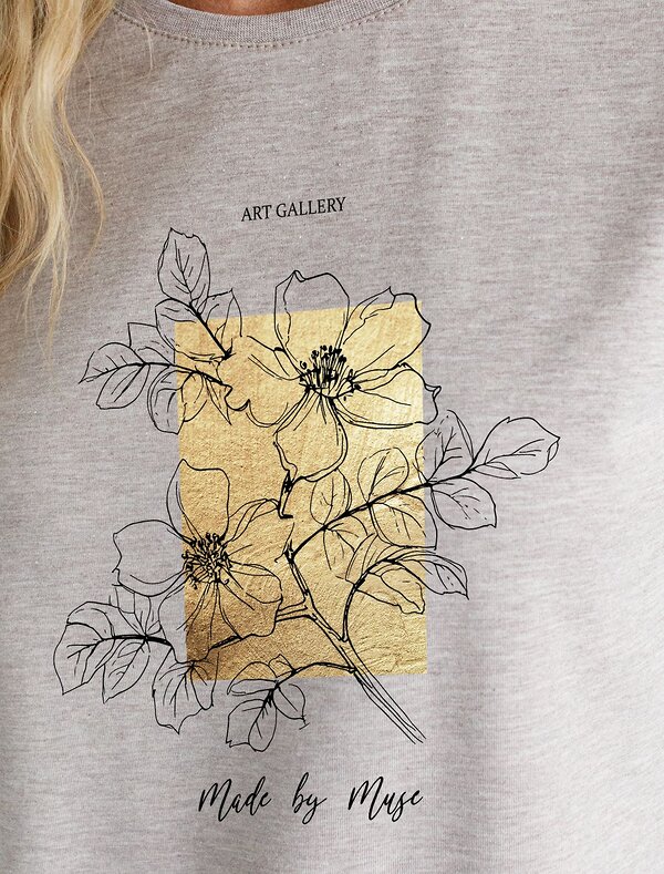 VILATTE Футболка 576898 D49.146 кофейный меланж_muse