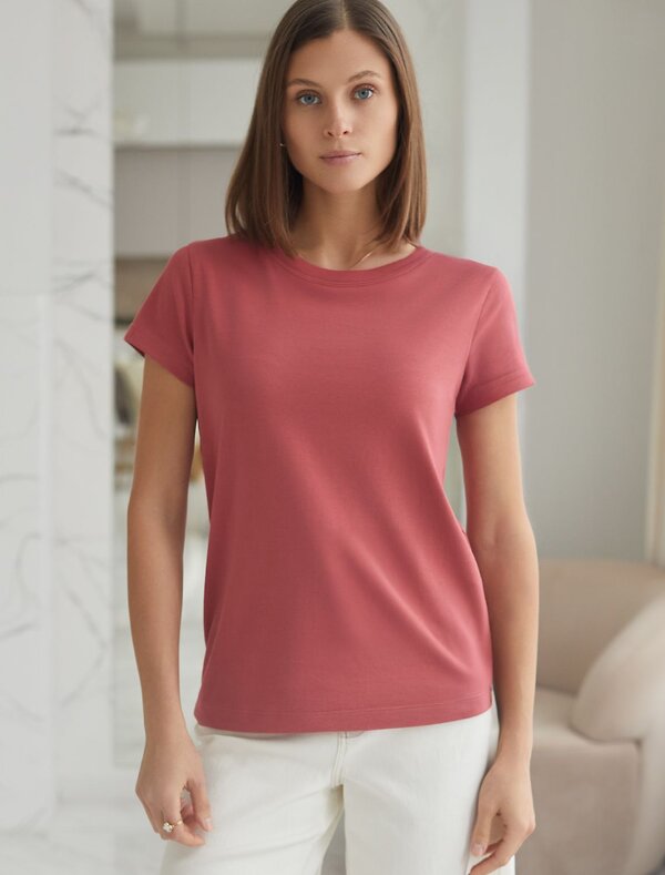 VILATTE Футболка 576901 D49.155 т.коралл