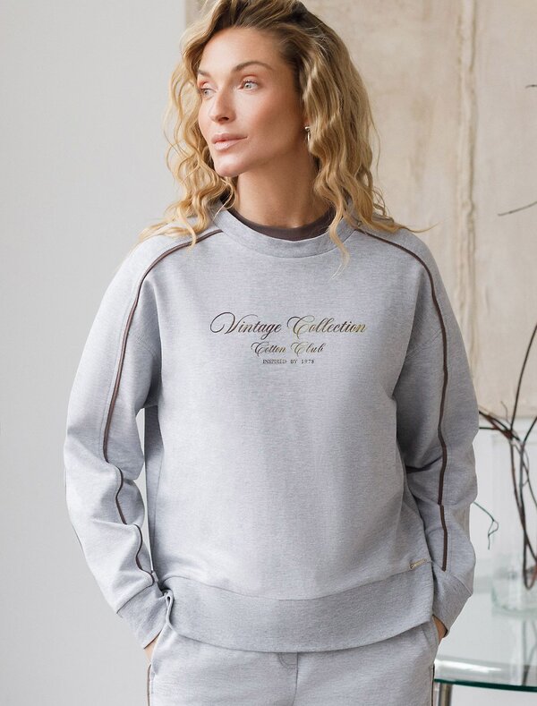 VILATTE Джемпер 576902 D49.161 св.серый меланж_cotton club