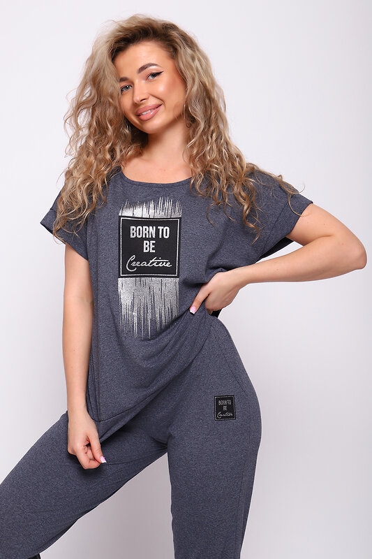 Натали Костюм 577316 51201 темно-серый меланж