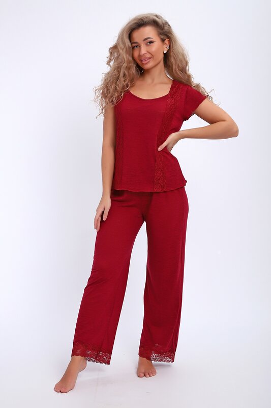 Натали Пижама 577328 29018 бордовый