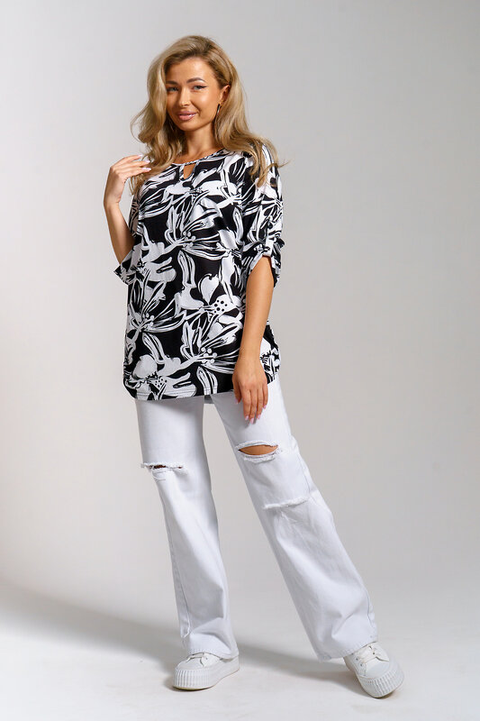 Натали Туника 577389 36970 черно-белый