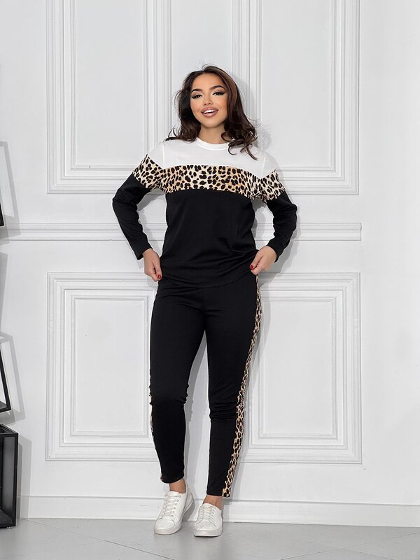 Натали Костюм 577390 Костюм женский Леопард черный+леопард