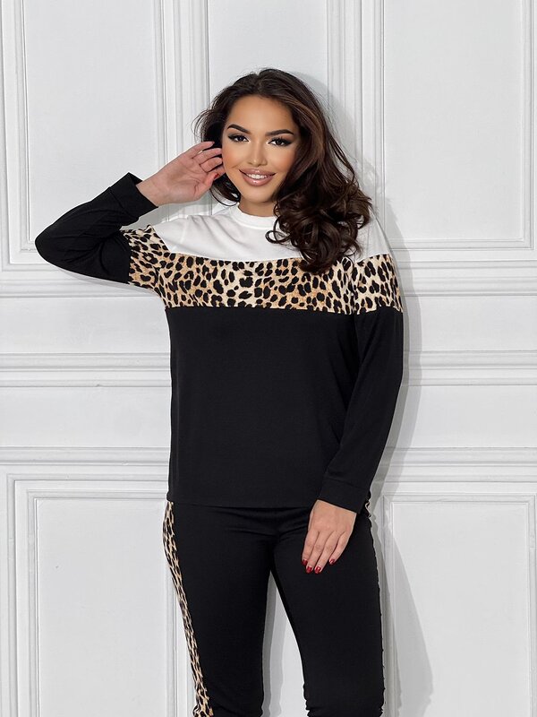 Натали Костюм 577390 Костюм женский Леопард черный+леопард