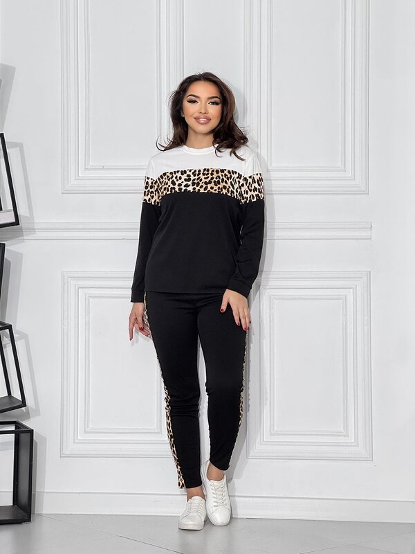 Натали Костюм 577390 Костюм женский Леопард черный+леопард