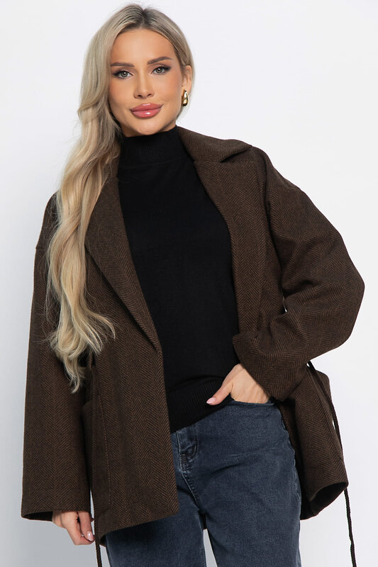 LT Collection Пальто 577437 Б15088-7М коричневый