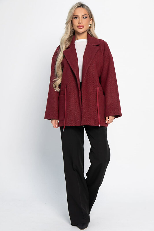 LT Collection Пальто 577438 Б15083-7М бордовый