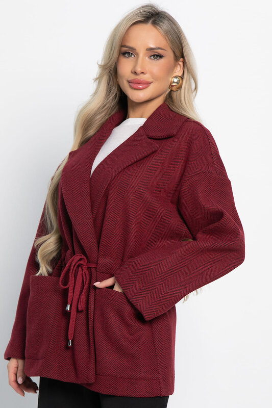 LT Collection Пальто 577438 Б15083-7М бордовый