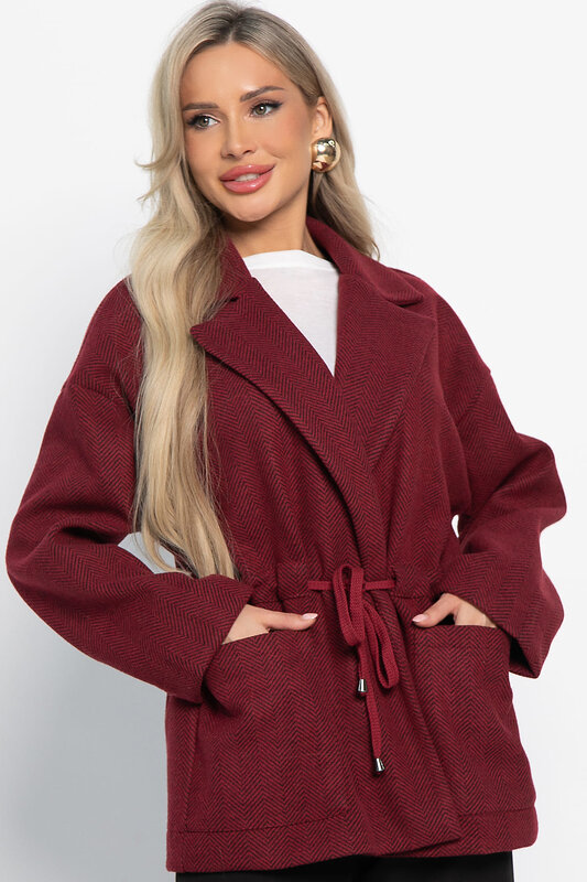 LT Collection Пальто 577438 Б15083-7М бордовый