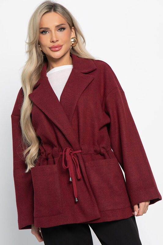 LT Collection Пальто 577438 Б15083-7М бордовый