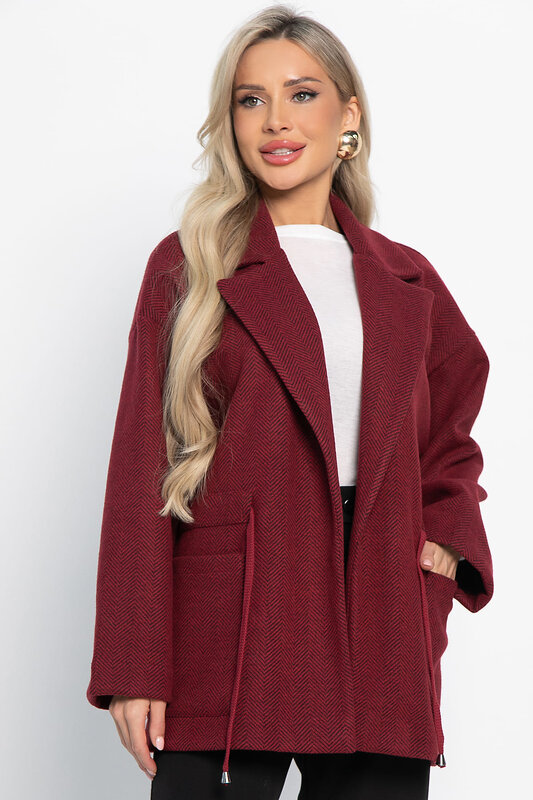 LT Collection Пальто 577438 Б15083-7М бордовый