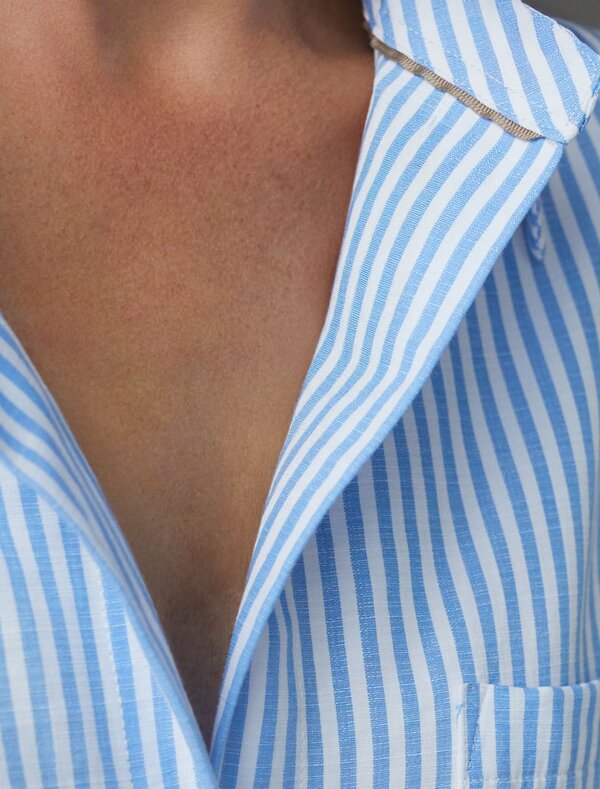 VILATTE Блузка 577457 D29.302 белый-голубой