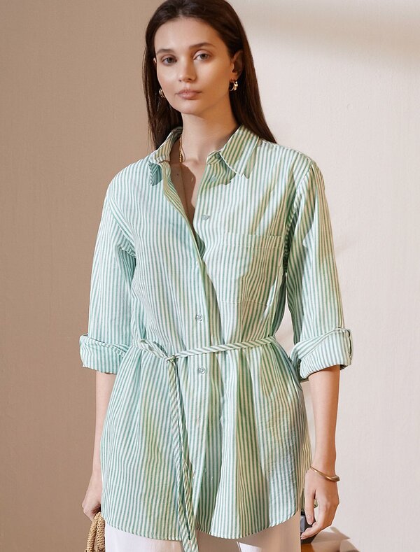 VILATTE Блузка 577458 D29.302 белый-фисташковый