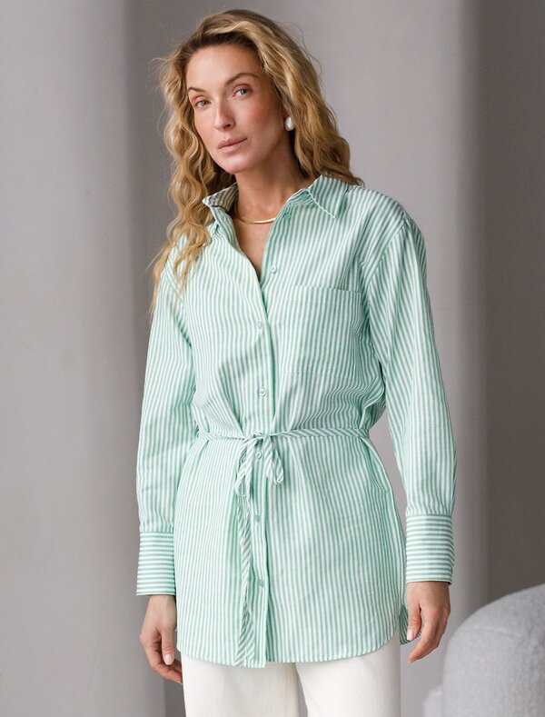 VILATTE Блузка 577458 D29.302 белый-фисташковый