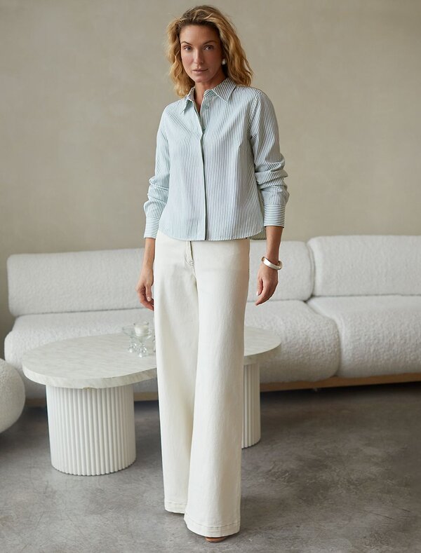 VILATTE Блузка 577462 D29.322 белый-фисташковый