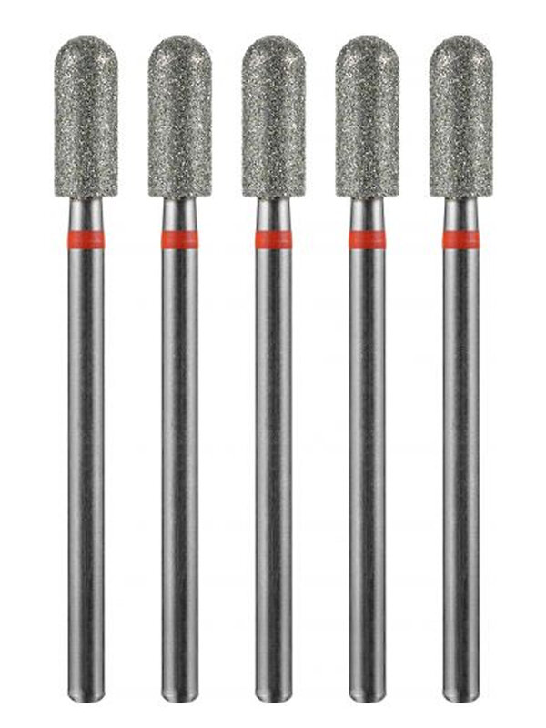 MANITA Фреза алмазная цилиндр закругленный для аппаратного маникюра 856.104.141.090.040 ФАЦС-4,0 9М, красная насечка, ø 4,0 мм, 5 шт. 577568 28337 