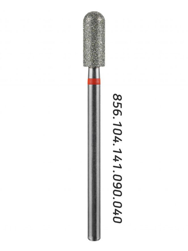 MANITA Фреза алмазная цилиндр закругленный для аппаратного маникюра 856.104.141.090.040 ФАЦС-4,0 9М, красная насечка, ø 4,0 мм, 5 шт. 577568 28337 