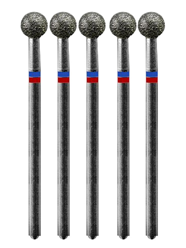 MANITA Фреза алмазная шар для аппаратного маникюра 866.104.001.048.050 ФАШ-5,0MC, сине-красные насечки, ø 5 мм, 5 шт. 577571 28354 