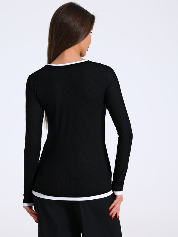 Апрель Лонгслив 577572 1ЖДЛД4616323 черный+белый