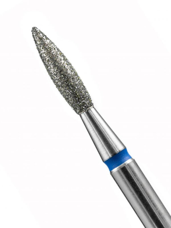 MANITA Фреза алмазная пламя острое для аппаратного маникюра 866.104.243.080.021 ФАП-2.1-8С, синяя насечка, ø 2,1 мм, 5 шт. 577580 28362 