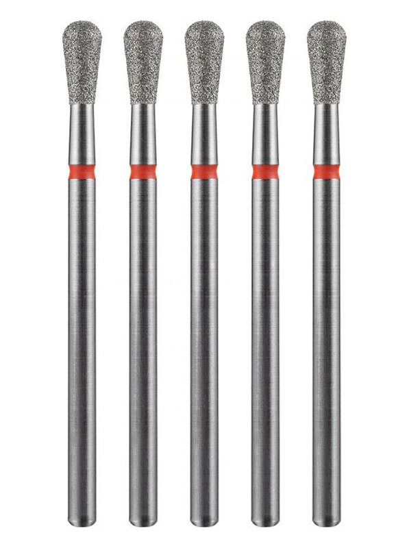 MANITA Фреза алмазная груша для аппаратного маникюра 856.104.237.070.033 ФАОКС-3.3-7 М, красная насечка, ø 3,3 мм, 5 шт. 577583 28338 