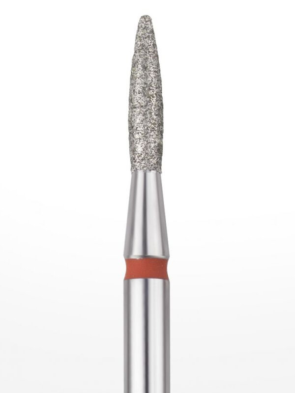 MANITA Фреза алмазная пламя острое для аппаратного маникюра 856.104.243.080.018 ФАП-1.8-8М, красная насечка, ø 1,8 мм, 5 шт. 577584 28339 