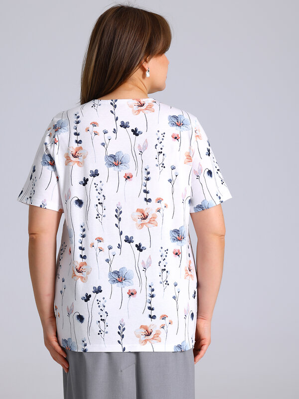 Апрель Футболка 577585 1ЖДФК3305001н крупные нежные цветы